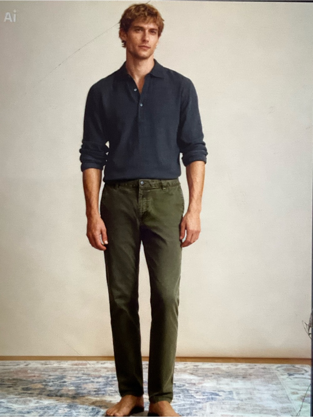 Vuori Olive Green Casual Pants for men’s